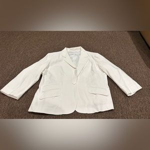 EUC Women’s New York & Company stretch 16 white blazer suit jacket casual
